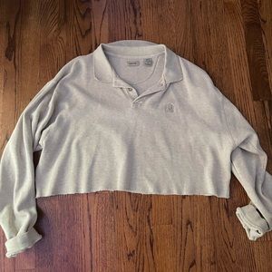 thrifted cropped izod long sleeve